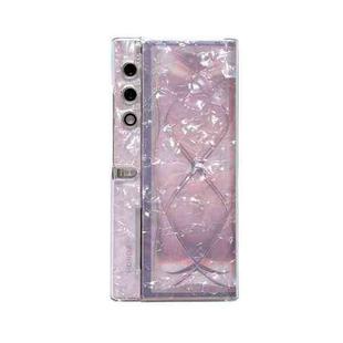 For Honor Magic V Purse Pearlescent Shell Texture Phone Case(Pink)