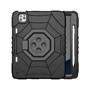 For iPad Pro 11 2022 / 2021 / 2020 Spider Turntable Handle Stress Relief Tablet Case(Black)