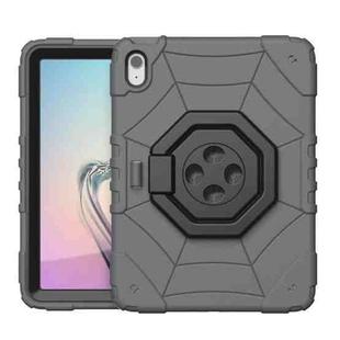 For iPad 10th Gen 10.9 2022 Spider Turntable Handle Stress Relief Tablet Case(Grey Black)