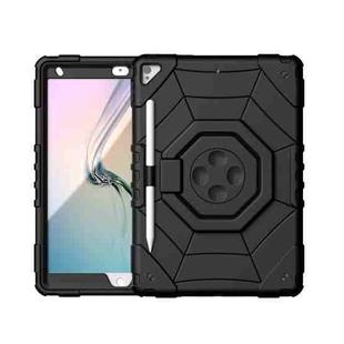 For iPad 10.2 2021 / 2020 / 2019 Spider Turntable Handle Stress Relief Tablet Case(Black)