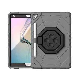 For iPad 10.2 2021 / 2020 / 2019 Spider Turntable Handle Stress Relief Tablet Case(Grey Black)