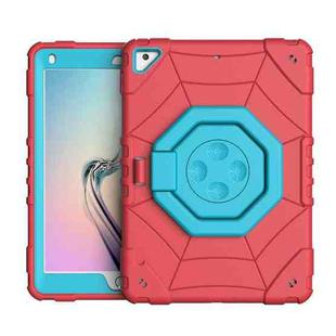 For iPad 9.7 2018 / Air / Air 2 Spider Turntable Handle Stress Relief Tablet Case(Red Blue)