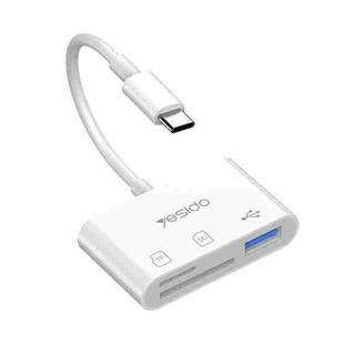Yesido GS16 USB-C / Type-C to USB 3.0 / TF / SD Card OTG Adapter(White)