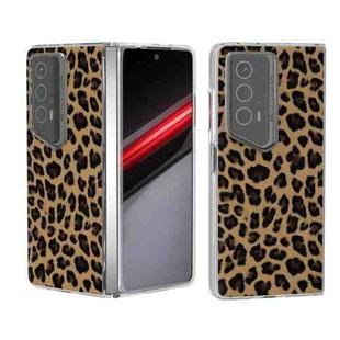 For Honor Magic V2 RSR Porsche Design ABEEL Transparent Frame Leopard Print Phone Case(Gold)