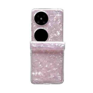 For Huawei Pocket 2 Three-piece Set Pearlescent Shell Texture Phone Case(Pink)