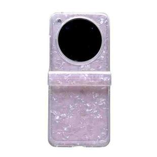 For ZTE nubia Flip Three-piece Set Pearlescent Shell Texture Phone Case(Pink)