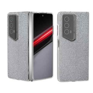 For Honor Magic V2 RSR Porsche Design ABEEL Transparent Frame Diamond Series Phone Case(Silver)