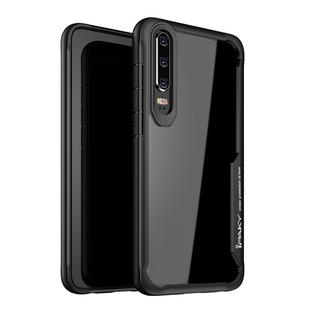 For Huawei P30 iPAKY Shockproof PC Transparent Case(Black)