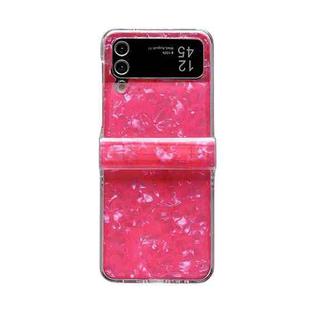 For Samsung Galaxy Z Flip4 5G Three-piece Set Pearlescent Shell Texture Phone Case(Red)