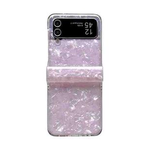 For Samsung Galaxy Z Flip4 5G Three-piece Set Pearlescent Shell Texture Phone Case(Pink)