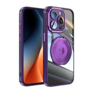 For iPhone 13 Pro Max 360 Holder Magsafe Acrylic Hybrid TPU Phone Case(Purple)