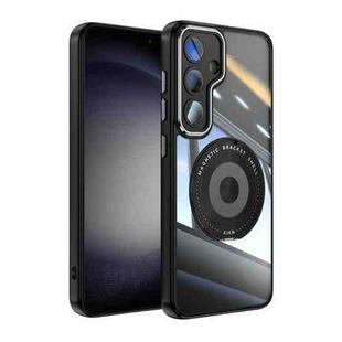For Samsung Galaxy S24 5G 360 Holder Magsafe Acrylic Hybrid TPU Phone Case(Black)