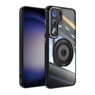 For Samsung Galaxy S23 5G 360 Holder Magsafe Acrylic Hybrid TPU Phone Case(Black)