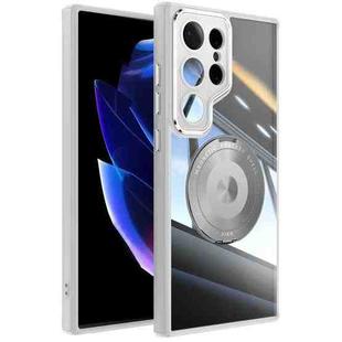 For Samsung Galaxy S25 Ultra 5G 360 Holder MagSafe Acrylic Hybrid TPU Phone Case(Grey)
