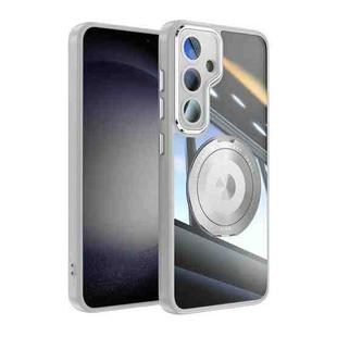 For Samsung Galaxy S24 FE 5G 360 Holder MagSafe Acrylic Hybrid TPU Phone Case(Grey)