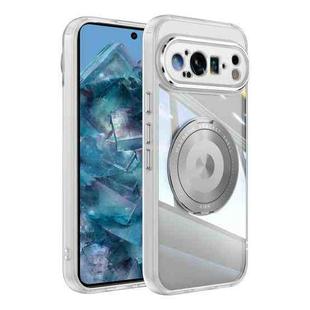 For Google Pixel 9 / 9 Pro 360 Holder Magsafe Acrylic Hybrid TPU Phone Case(Frosted White)