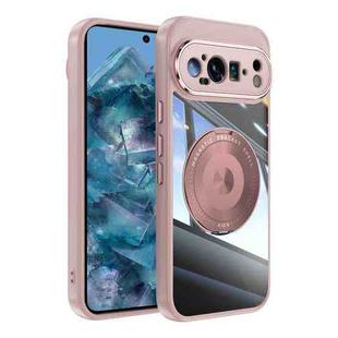 For Google Pixel 9 Pro XL 360 Holder Magsafe Acrylic Hybrid TPU Phone Case(Pink)