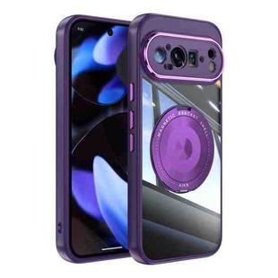 For Google Pixel 9 360 Holder Magsafe Acrylic Hybrid TPU Phone Case(Purple)