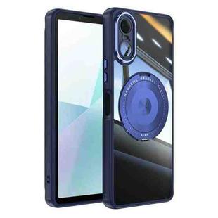 For Sony Xperia 10 VI 360 Holder Magsafe Acrylic Hybrid TPU Phone Case(Blue)