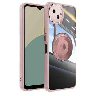 For Sharp Aquos Wish4 5G 360 Holder Magsafe Acrylic Hybrid TPU Phone Case(Pink)