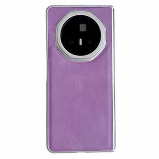 For Honor Magic V3 Metallic Paint Skin Feel Leather Phone Case(Purple)