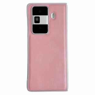 For Honor Magic VS3 Metallic Paint Skin Feel Leather Phone Case(Pink)