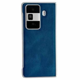 For Honor Magic VS3 Metallic Paint Skin Feel Leather Phone Case(Blue)