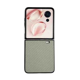 For Honor Magic V Flip Weave Texture PC Phone Case(Green)
