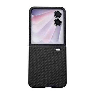 For Honor Magic V Flip 2 Braided Leather Texture PC Phone Case(Black)