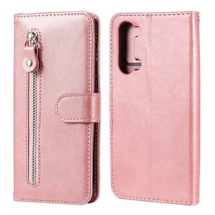 For OPPO Reno3 5G/ Find X2 Lite Fashion Calf Texture Zipper Horizontal Flip Leather Case with Holder & Card Slots & Wallet Function(Rose Gold)