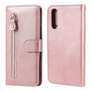 For Sony Xperia 10 II Fashion Calf Texture Zipper Horizontal Flip Leather Case with Holder & Card Slots & Wallet Function(Rose Gold)