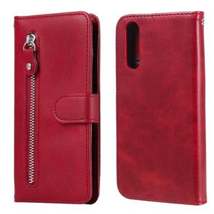 For Sony Xperia 10 II Fashion Calf Texture Zipper Horizontal Flip Leather Case with Holder & Card Slots & Wallet Function(Red)