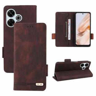 For Xiaomi Redmi 13 4G Global Magnetic Clasp Leather Phone Case(Brown)