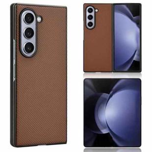 For Samsung Galaxy Z Fold6 PU Leather PC Phone Case(Brown)