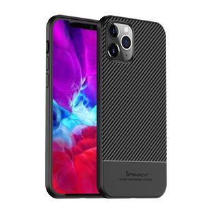 For iPhone 12 Pro Max iPAKY Carbon Fiber Texture Soft TPU Case(Black)
