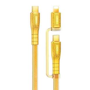 REMAX RC-C165 Prime 1.2m 60W Type-C to Type-C + 8 Pin Braided Fast Charging Cable(Gold)
