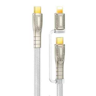 REMAX RC-C165 Prime 1.2m 60W Type-C to Type-C + 8 Pin Braided Fast Charging Cable(Silver)