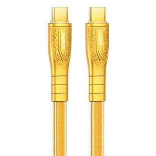 REMAX RC-C166 Prime 1.2m 60W Type-C to Type-C Braided Fast Charging Cable(Gold)