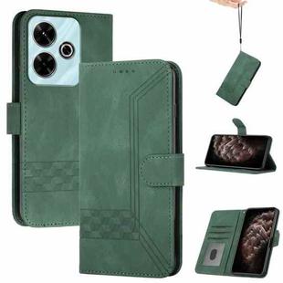 For Xiaomi Redmi 13 4G Cubic Skin Feel Flip Leather Phone Case(Green)