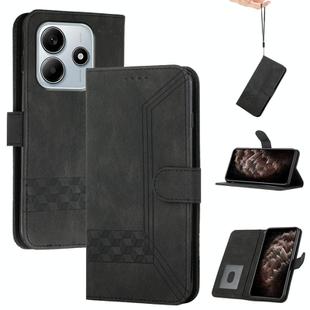 For Redmi Note 14 5G Cubic Skin Feel Flip Leather Phone Case(Black)