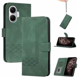For Redmi Turbo 4 Pro / Xiaomi Poco F7 Cubic Skin Feel Flip Leather Phone Case(Green)