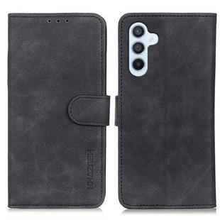 For Samsung Galaxy S24 FE 5G KHAZNEH Retro Texture Horizontal Flip Leather Phone Case(Black)