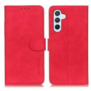 For Samsung Galaxy S24 FE 5G KHAZNEH Retro Texture Horizontal Flip Leather Phone Case(Red)