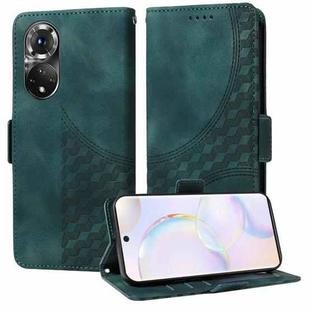 For Honor 50 5G Embossed Rhombus Starry Leather Phone Case(Green)