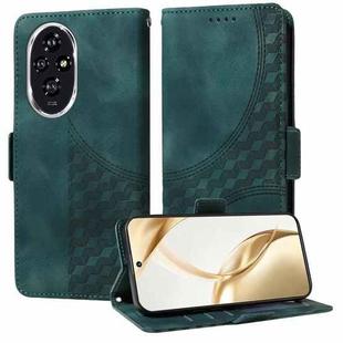 For Honor 200 Embossed Rhombus Starry Leather Phone Case(Green)