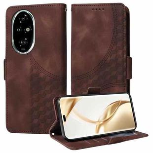 For Honor 200 Pro Embossed Rhombus Starry Leather Phone Case(Brown)