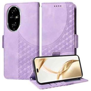 For Honor 200 Pro Embossed Rhombus Starry Leather Phone Case(Purple)