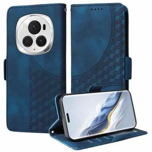 For Honor Magic6 Pro Embossed Rhombus Starry Leather Phone Case(Blue)