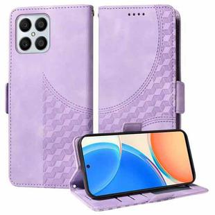 For Honor Play6T Pro Embossed Rhombus Starry Leather Phone Case(Purple)
