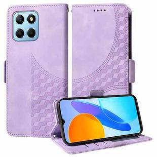 For Honor X6 4G / X6s Embossed Rhombus Starry Leather Phone Case(Purple)